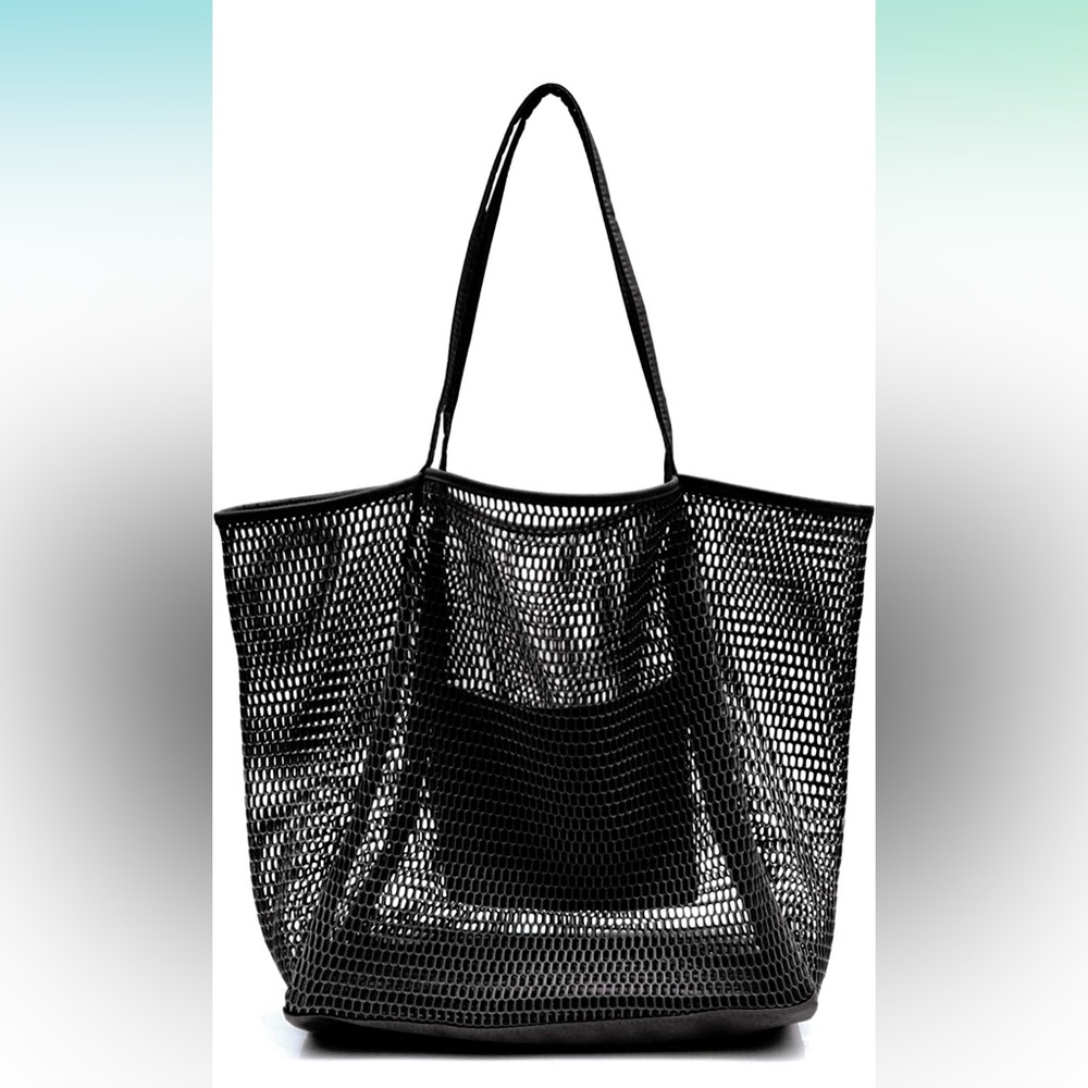 HOXIS Mesh Beach Tote Womens Shoulder Handbag